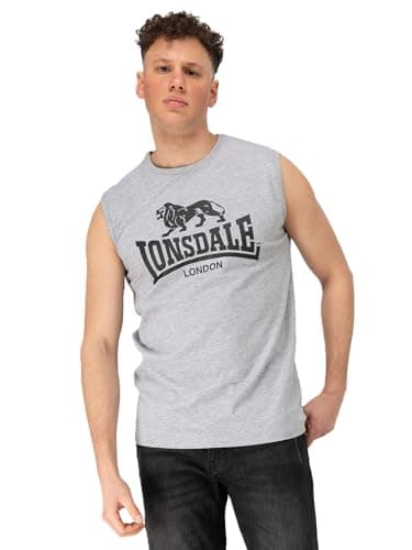 Image of Lonsdale London Clopton Men's Tank Top Grey Mottled Basics, Casual Wear, Streetwear, Grey Mixed, XXL