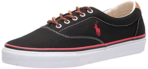 Image of POLO RALPH LAUREN Keaton-Pony Sneaker, Black/Rl 2000 Red Pp, 7 UK