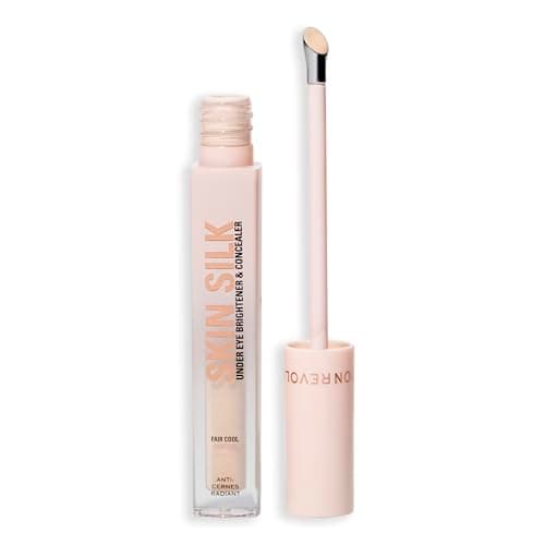 Image of Revolution, Skin Silk Radiant Serum Under Eye Brightener, Hydrates & Smooths Under Eye with Hyaluronic Acid & Squalane, Vegan & Cruelty-Free, Fair Cool, 4ml