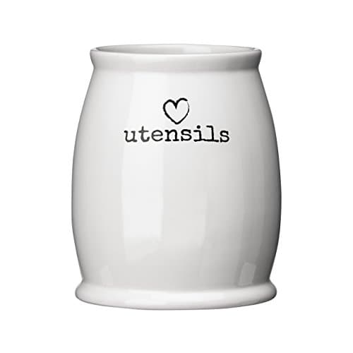 Image of Premier Housewares 0722735 Charm Utensil Jar, White by Housewares, H14 x W12 x D12 cm