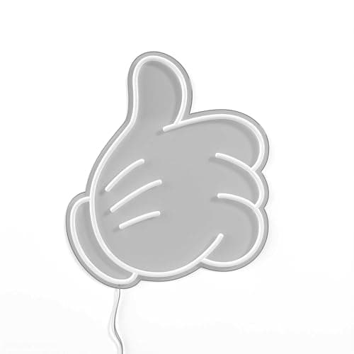 Image of Yellowpop Neon Signs, Disney Glove Thumb Up (Small), Neon Signs for Wall Decor, Energy Efficient LED Neon Lights for all Walls, Easy to Install Custom Neon Sign & Customizable Light Up Wall Art