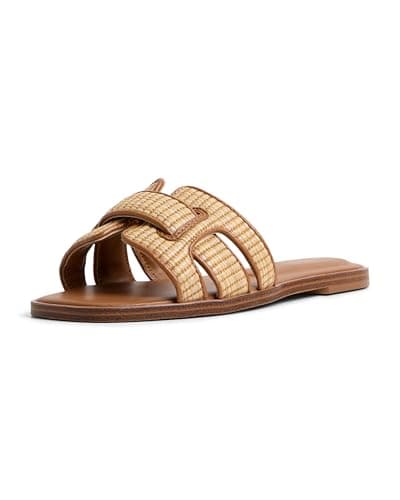 Image of ALDO Women's Elenaa Flat Sandal, Open Natural, 6 UK