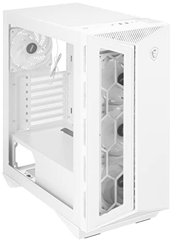 Image of MSI MPG GUNGNIR 110R WHITE - Premium Mid-Tower Gaming PC Case - Tempered Glass Side Panel - ARGB 120mm Fans - Liquid Cooling Support up to 360mm Radiator - White Color Case