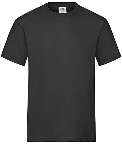 Image of Fruit of the Loom Men's Heavy T Shirt, Black, XL UK