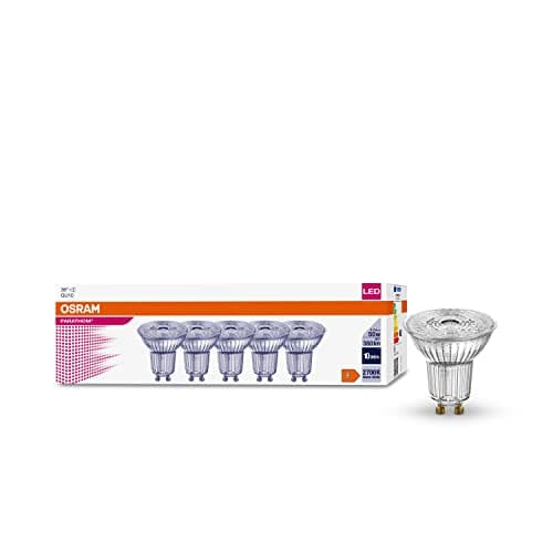 Image of Osram LED Reflector Bulbs with GU10 Base | Energy Saving Long Life 15,000 H Beam Angle 36° Warm White | PAR16 50 36° 4.3W/2700K GU10 in 5-Pack