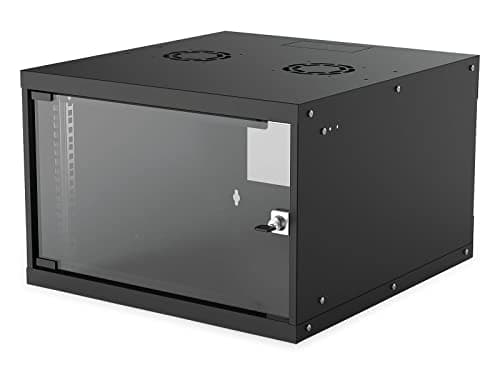 Image of Intellinet Network Cabinet, Wall Mount (Basic), 6U, 50 kg Deep, Black, Flatpack, Max 50 kg, Glass Door, 19 Inch, Three Year Warranty