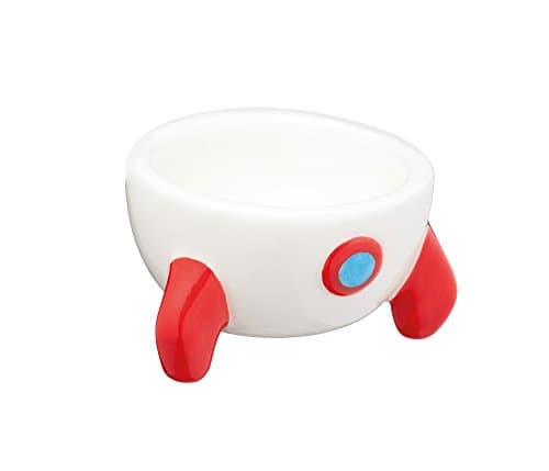 Image of KitchenCraft Ceramic Rocket-Shaped Novelty Egg Cup, 6 x 6 x 3.5 cm (2.5" x 2.5" x 1.5") - White/Red