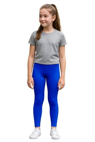Image of PopCouture Girls Premium Dance & Gymnastics Sports Activewear Leggings Royal Blue 5-6 Years