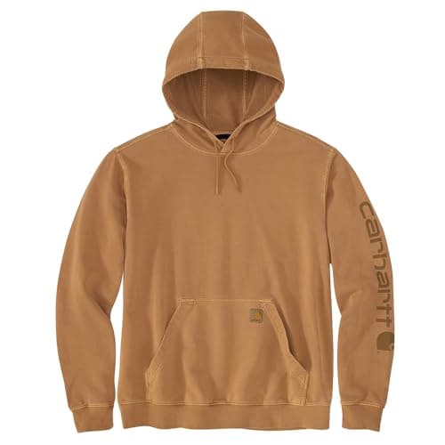 Image of Carhartt Men's Relaxed Fit Midweight Garment Dyed French Terry Graphic Sweatshirt Brown, XL