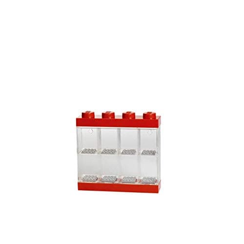 Image of Room Copenhagen LEGO Minifigure Display Case, Stackable Storage Container for Collectible Figurines, 4 Stud, Bright Red