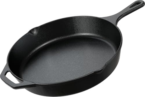 Image of KICHLY 30.5 cm Pre-Seasoned Cast Iron Skillet Frying Pan with 2 Handles for Ease of use, Induction Compatible Cookware for Indoor & Outdoor Use (12 Inch, 30.5 cm, Cast Iron Pan, Induction Compatible)