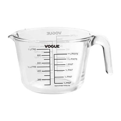 Image of Vogue Glass Measuring Jug 1080ml - Ideal for Food Preparation, Thermal Resistant, Dishwasher and Microwave Safe DP117