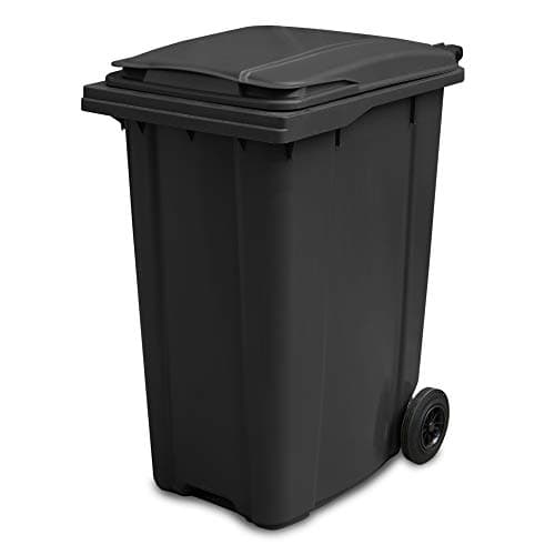 Image of Yellowshield 360 Litre Wheelie Bin - Grey, Larger Household Size - EN 840 standard, Largest 2 Wheeled Bin Available Size 585 (w) x 880 (d) x 1264 (h) mm