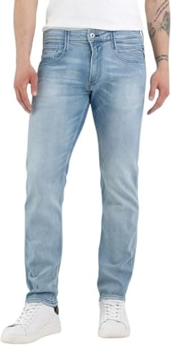 Image of Replay men's jeans Anbass slim fit with power stretch, blue (Light Blue 010), 32W / 30L