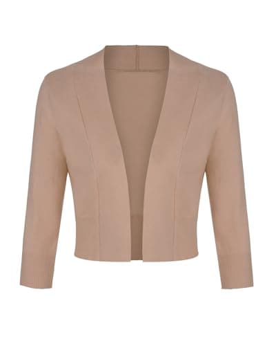Image of MINTLIMIT Ladies Cardigan Knitted Short Vintage Cardigans for Dresses (Dark Apricot L)