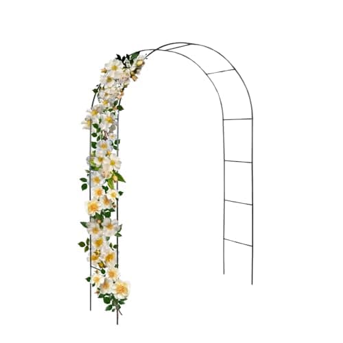 Image of Garden Mile Steel 2.4m Steel Garden Arches Metal Strong Heavy Duty Arch Trellis For Climbing Plants Indoor Wedding Arch Powder Coated Plant Supports For Outdoor Plants
