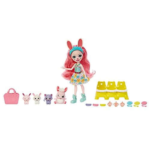 Image of Enchantimals Dolls, Baby Best Friends Playsets, Small Doll, Friend Figure, 3 Baby Animals and Accessories, Surprise Unboxing, Gifts for Kids, HLK85
