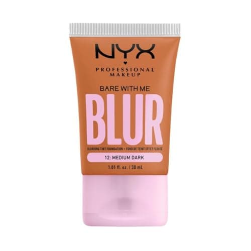 Image of NYX Professional Makeup Blurring Tint Foundation, Medium Coverage, Matte Finish, With Niacinamide, Matcha and Glycerin, 12 Hours Hydrating, Bare With Me Blur, 30 ml, Shade: Medium Dark
