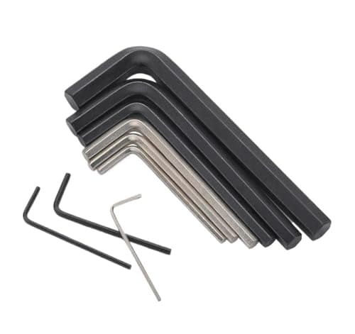 Image of GLBMLMTHZP Hex Wrench 0.7/0.9/1.27/1.5/2/2.5/3/4/5/6/8/10/12-17mm Silver/Black Mini L Shaped Hexagon Allen Key Set Bicycle L Handle Wrench(Black,M2.5-10pcs)