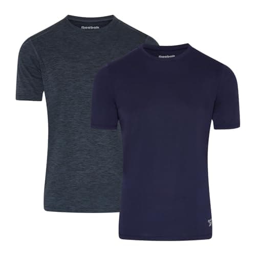 Image of Reebok Clancy Performance Men's T-Shirts - Pack of 2. Fitted Mens T Shirt Multipack, Moisture-Wicking & Lightweight.
