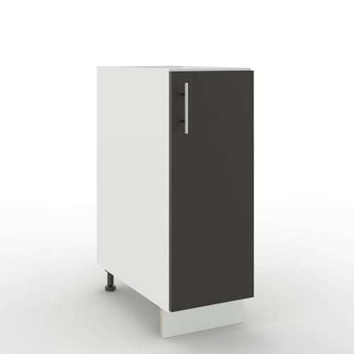 Image of JD Greta Adjustable Kitchen Base Unit - 300mm - Base Cabinet with Door (No Worktop) - Dark Grey Matt