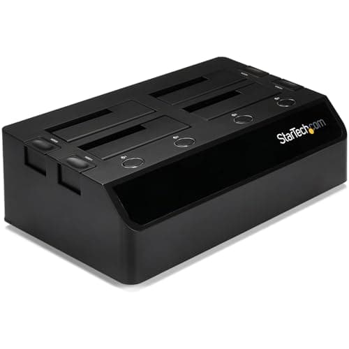 Image of StarTech.com 4-Bay USB 3.0 to SATA Hard Drive Docking Station, USB Hard Drive Dock, External 2.5/3.5" SATA III SSD/HDD Docking Station, Hot-Swap Hard Drive Bay, Top-Loading (SDOCK4U33)