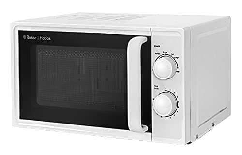 Image of Russell Hobbs 17L Small Microwave White Manual Textures 700W with 5 Power Levels & 30 min Timer, Defrost Function & Easy Clean, RHM1725