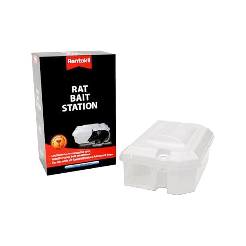 Image of Rentokil Rat Bait Station - Lockable - Tamper-Resistant & Reusable Bait Station for Rodent Control For - For Indoor and Outdoor Use - For use with Rat Baits