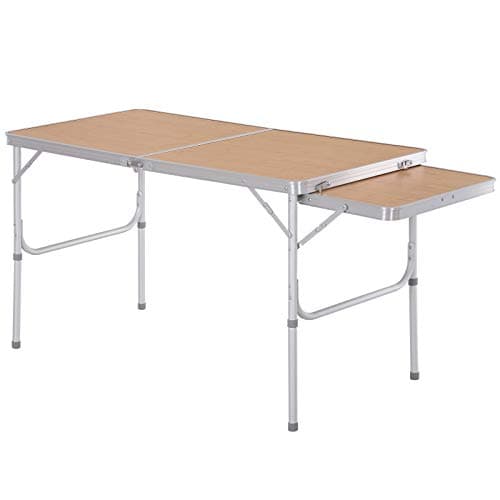 Image of Outsunny 4ft Aluminium Picnic Table with Side Desktop Adjustable Outdoor BBQ Party Portable Folding Lightweight
