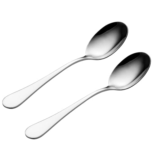 Image of Viners Select 2 Piece Serving Spoon Set | Stainless Steel Large Serving Spoons | Teardrop Handle Design | Mirror Finish | Dishwasher Safe | Gift Boxed Table & Kitchen Serving Utensils