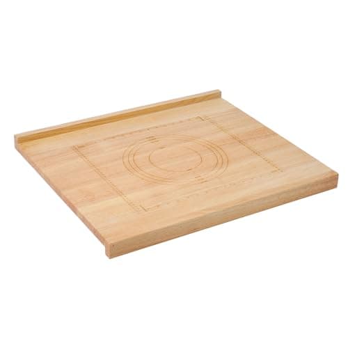 Image of Reversible Wooden Pastry Board 61 x 51cm Kneading Board for Rolling Dough Bread Cutting Board with Lip Pastry Baking Board with Engraved Ruler & Pie Board Template for Counter Top Kitchen