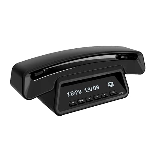 Image of ALCATEL ePure Premium - Cordless Phone DECT With Answering Machine - Classic Design - Smart Display Base - Large Graphic Display - Handsfree - Call Barring - Black