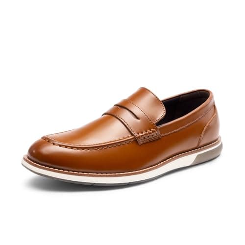 Image of Bruno Marc Men's Dress Penny Loafer Slip-on Shoes, Comfortable Walking and Business Shoes,Size 11,Brown,SBLS2414M