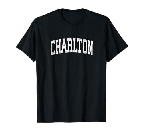 Image of Charlton Massachusetts MA Vintage Athletic Sports Design T-Shirt