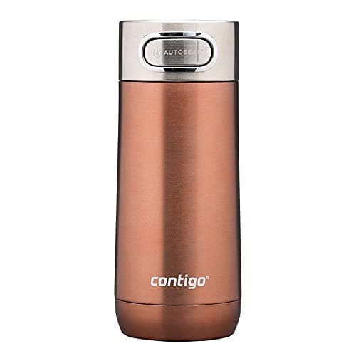 Image of Contigo Luxe Autoseal Travel Mug, Stainless Steel Thermal Mug, Vacuum Flask, Leakproof Tumbler, dishwasher safe, Coffee Mug with BPA Free Easy-Clean Lid, White Zinfandel, 360 ml