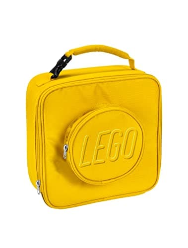 Image of LEGO Lunch Bag, Durable and Insulated, with Mesh Pouch and Zip Compartment, Perfect for On-the-Go Meals, Yellow, One Size, Brick Lunch Bag