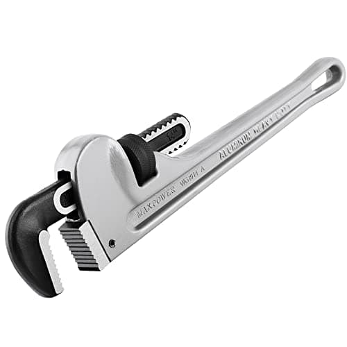 Image of MAXPOWER Aluminum Straight Pipe Wrench 14Inch/350mm, Heavy Duty Plumbing Tool