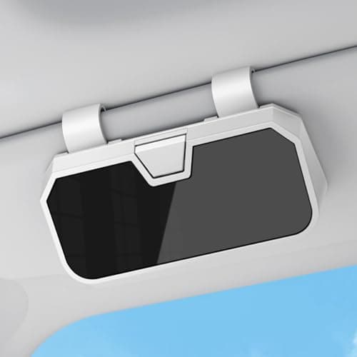 Image of Car Sunglasses Holder Glasses Case for Jaguar F-Pace Hybrid PHEV (2021-2024 2025), Glasses Holders Car Sun Visor Sunglasses Storage Box with Flocked Lining Interior Accessories,White