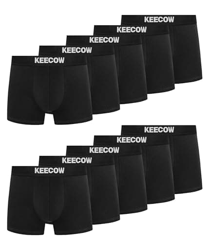Image of Bobelle Mens Boxers Shorts Multipack, No Itchy Labels Cotton Comfortable Underwear Trunks Underpants with Elastic Waistband - 10 Pack, Black, XXL