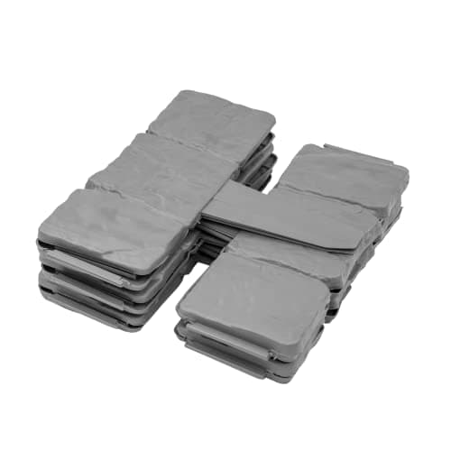 Image of KCT 1 Pack - Grey Stone Cobble Effect Garden Lawn Border Edging Interlocking Path Edge - 10 Pieces Total