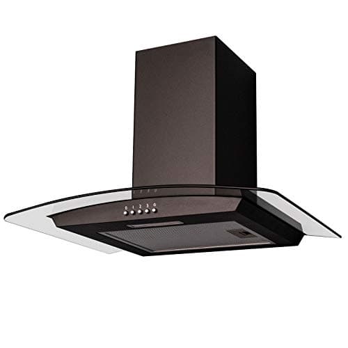Image of SIA CGH60BL 60cm Black Curved Glass Chimney Cooker Hood Kitchen Extractor Fan