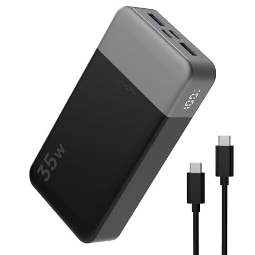 Image of JUOVI 20000mAh Power Bank Portable Charger, 35W PD 3.0 QC 4.0 Fast Charging Phone Charger With LED Display, Travel Battery Pack 2 USB C 2 USB A Ports for iPhone 16/15/14 Series, Galaxy, iPad