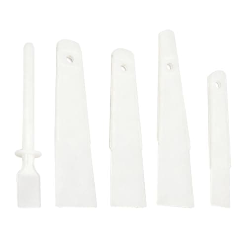 Image of 5 Pcs Flexible Glue Spreader, Plastic Glue Applicator Tools For DIY Crafts, Glues Spreaders Adhesive Spreader Leather Tools Set For Woodworking Paper Art Projects, Faux Leather Scraper Adhesive Board