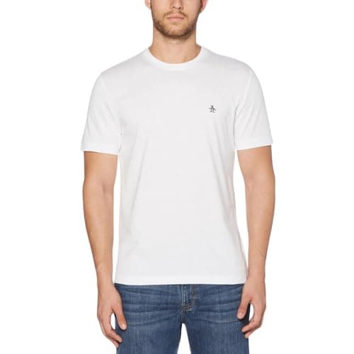 Image of Original Pengun Mens Small Embroidered Logo T-Shirt, Bright White, 118, S UK