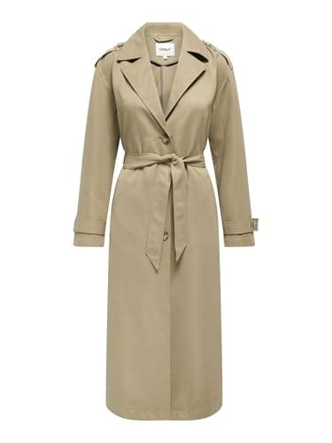 Image of ONLY Female Trench Coat Longline Trench Coat, Humus, M