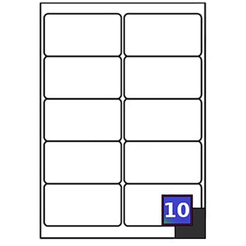 Image of 1000 x 10 Labels Per Sheet 99.1 x 57mm White A4 Address Labels Sticky Self Adhesive Peel Out Notes Paper Mailing Inkjet Copier Laser Printer