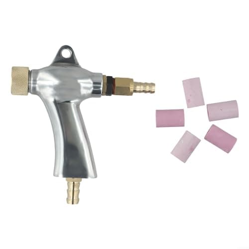 Image of Sand Blaster Kit, Brass Ceramic Sandblast Tool with Different Blasting Media for Spraying Remove Paint Stains Rust Spot(A)