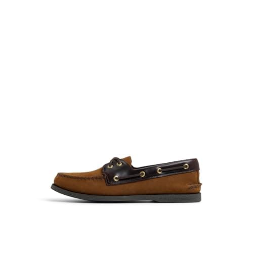 Image of Sperry Men's A/O 2-Eye Leather Boat Shoe, Brown Buc Brown, 8 UK