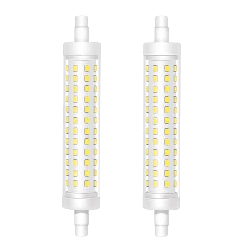 Image of Caldarax 12W R7s LED Bulb 118mm, Cool White 6000K, 120W R7s J118 Linear Halogen Bulb Replacement, 1500LM, Non-Dimmable, Double Ended Base for Ceiling Floodlight Lamp, 2 Pcs