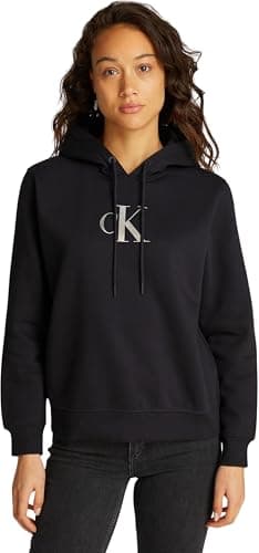 Image of Calvin Klein Women's Gradient Hoodie with Drawstring, Black (Ck Black), XS